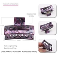 Elegant purple marble acetate hair claw clip with minimalist geometric hollow design - Purple Marble Texture (5)