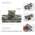 Green and black acetate hair claw clip for women in a vintage square design - Dark Green Black Stripes (6)