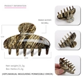 Tortoiseshell acetate hair claw clip with 8cm length and marble pattern finish - Brown Black Beige Marble