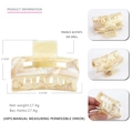 Rectangle hollow acetate hair claw clip with marble texture in beige and light brown - Beige Brown Marble (6)