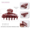 France Acetate hair claw clip with red and black pattern, size 8cm by 5cm, weight 21.2g - Red Black Twill Plaid