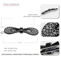Detail van Franse acetaat haarclip met strass-steentjes en maatspecificaties - Strik 4
