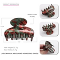 Elegant marbled acetate hair claw clip in dark red and green, size 7cm by 3.8cm - Red And Green Marble Pattern (8)