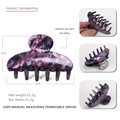 Elegant 8cm purple marble acetate hair claw clip with golden texture for women - Purple Quicksand Gold Marble