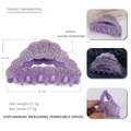 Détail de la pince à cheveux en acrylique violet avec strass et design en forme de vague - Violet avec Strass Blanc