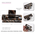 French acetate square hair claw clip with brown tortoiseshell texture in 7.8cm size - Amber Tortoiseshell Pattern (9)