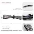 Detailed view of 6.3cm black acetate hair clip with rhinestones and anti-slip spring - Bowknot Style 6