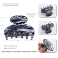 Blue marble acetic acid medium hair claw clip for women ponytail styling - Blue And White Marble Pattern (9)