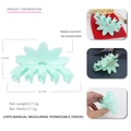 Dettaglio delle dimensioni della pinza per capelli a fiore in acetato da 8,1 cm - Verde Solido