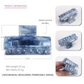Blue and white marble acetate rectangular hair claw clip with vintage stone pattern - Blue White Marble (10)
