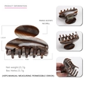7cm medium acetate hair claw clip with dark brown tortoiseshell pattern for women - Dark Brown And Beige Tortoise (10)