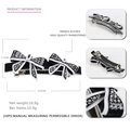 Monochrome acetate bow hair clip with sparkling rhinestones and metal spring clasp - Black