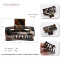 Brown tortoise shell acetate geometric medium hair claw clip for elegant styling - Dark Brown Tortoise (11)