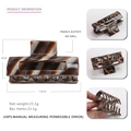 Brown and beige marble acetate hair claw clip with dimensions 7.8cm by 4cm - Amber Beige Marble (11)