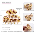 7cm medium acetate hair claw clip featuring yellow and brown checkered pattern - Yellow Brown And White Checkered (11)
