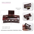 Dark red marble acetate geometric hair claw clip with 6.1cm length and 17.4g weight - Dark Red Marble (12)