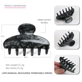 Pince à cheveux 8cm en acétate avec motif marbre noir et gris pour coiffure femme - Marbre Gris Noir