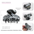Classic black and white marble acetate hair claw clip with smooth polished finish - Black And White Ink Marble (12)