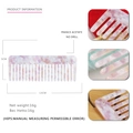 Macro detail and size dimensions of lavender marble acetate wide tooth hair comb - Light Purple