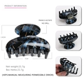 Navy and black marble pattern acetate hair claw clip with gold accents for women - Blue Black Gold Line Marble (13)