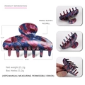 Pince à cheveux en acétate marbré rose et bleu avec détails de taille pour femmes - Sable Mouvant Rose Bleu Or