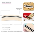Barrette à cheveux rectangulaire en acétate crème avec rayures noires et pince à ressort - Blanc Cassé Grand