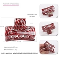 Rectangle acetate hair claw clip with red, white, and black abstract floral pattern - Red White Black Floral (15)