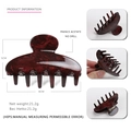 Pince à cheveux en acétate marbré bordeaux foncé, taille 8cm x 5cm, poids 21,2g - Motif Marbre Rouge Vin