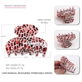 Red, black, and white mosaic acetate hair claw clip, medium 7cm size for women - Red Black White Geometric Mosaic (15)