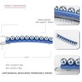 Blue acetate hair clip with premium grey pearls and France Acetate lettering - Dark Blue