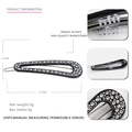 Black hollow teardrop acetate hair clip with rhinestones, 6.7cm geometric frog clip - Hollow Out