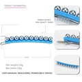 Blue acetate barrette with grey faux pearls and silver metal clip, 6.8cm long - Light Blue Zircon