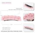 Fermaglio in acetato rosa con strass scintillanti e perle, misura 8,6 cm per 2,8 cm - Rosa