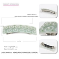 Fermaglio in acetato verde chiaro con perle e strass verdi, lunghezza 8,6 cm - Verde