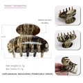 Brown tortoiseshell acetate hair claw clip for women with medium size 7cm length - Brown And Beige Stripes (17)
