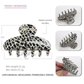 Pince à cheveux en acétate de 8 cm avec motif mosaïque noir et crème élégant - Mosaïque Géométrique Noir Blanc