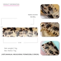Detailed dimensions of tortoise acetate hair comb with macro texture and size info - Light Tortoiseshell