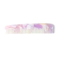 Detailed macro view of pink marble texture on an anti-static acetate hair comb - Marble Purple