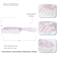 Pink marble acetate wide-tooth comb with handle, dimensioned 20.5cm hair accessory - Light Purple