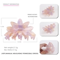 Pinza per capelli a fiore in acetato con motivo marmorizzato viola e arancione - Rosa Viola Trasparente
