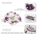 Barrette camélia vintage française en acétate violet et blanc avec cristaux tchèques - Beige Violet