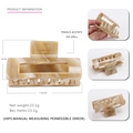 Large rectangle acetate hair claw clip with amber marble texture for women - Cream Brown Amber (20)