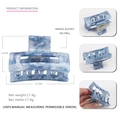 Blue marbled acetate rectangular hair claw clip measuring 6.1cm for women hairstyles - Blue Purple Marble (19)