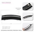 Barrette à cheveux minimaliste en acétate noir avec lignes blanches pour la coiffure - Noir Moyen