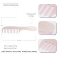Pink acetate wide tooth hair comb for styling, 20.5cm long with hanging hook design - Pink