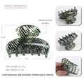 7cm green and white tiger pattern acetate hair claw clip with size measurements - Green And White Tiger Stripe (20)