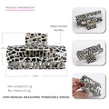 French acetate hair claw clip with black and white mosaic geometric rectangular design - Black White Square Mosaic (21)