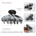 Pince à cheveux 8cm en acétate marbré noir et blanc au design élégant français - Faux Marbre Noir Blanc