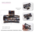Minimalist marble brown and light blue acetate hair claw clip with smooth glossy finish - Dark Brown Light Blue (20)