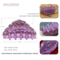 Pinza per capelli artigianale in acetato viola con strass cechi viola e 8,7 cm di lunghezza - Strass Iridescente Viola